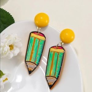 Pencil Drop Earrings {Teacher}